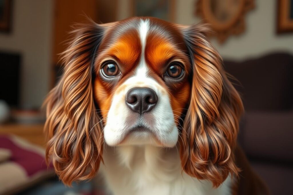 Cavalier King Charles Spaniel z charakterystycznymi długimi, opadającymi uszami