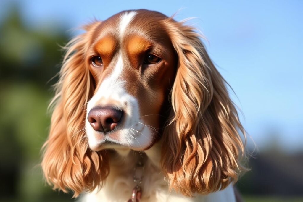 Cocker spaniel angielski z długimi, jedwabistymi uszami