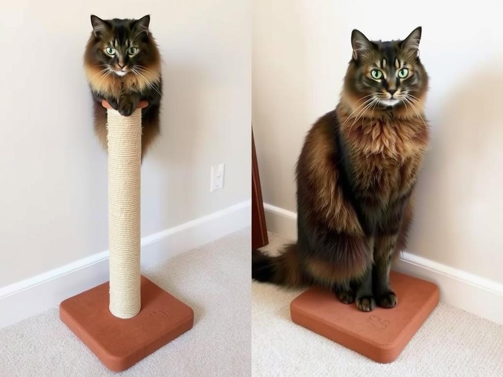 Gotowy drapak dla Maine Coon z wykończoną podstawą i zabezpieczonymi krawędziami Gotowy drapak dla Maine Coon z wykończoną podstawą i zabezpieczonymi krawędziami