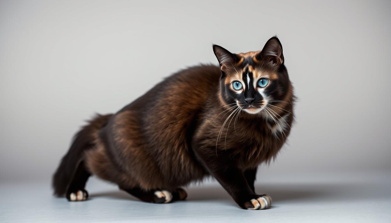 Kot rasy neva masquerade z charakterystyczną maską na pyszczku i niebieskimi oczami