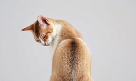 Kot wykazujący oznaki stresu - nastroszony ogon i uszy