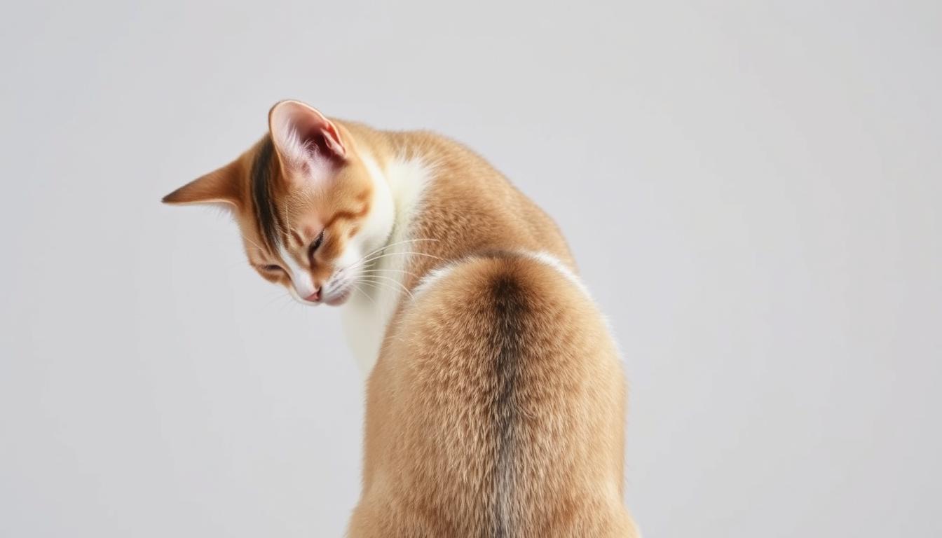 Kot wykazujący oznaki stresu - nastroszony ogon i uszy