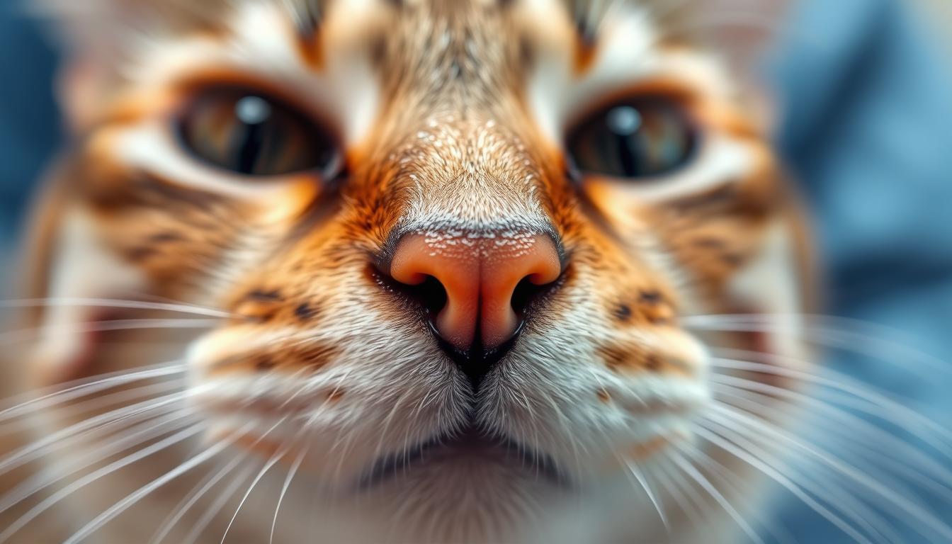 Kot z mokrym nosem zbliżenie co oznacza mokry nos u kota