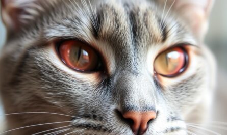 Kot z objawami chlamydiozy - zapalenie spojówek i łzawienie oczu