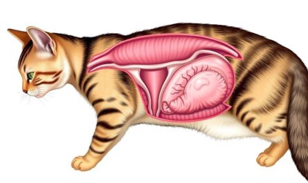 Kotka po sterylizacji ma ruje - schemat pokazujący pozostałości tkanki jajnikowej