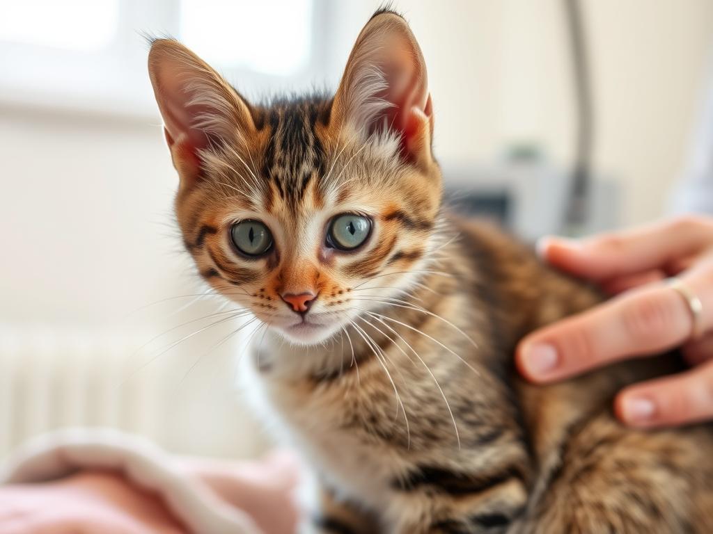 Młoda kotka przed zabiegiem sterylizacji
