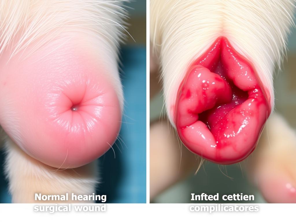 Porównanie normalnej rany po sterylizacji z raną wykazującą oznaki infekcji Porównanie normalnej rany po sterylizacji z raną wykazującą oznaki infekcji