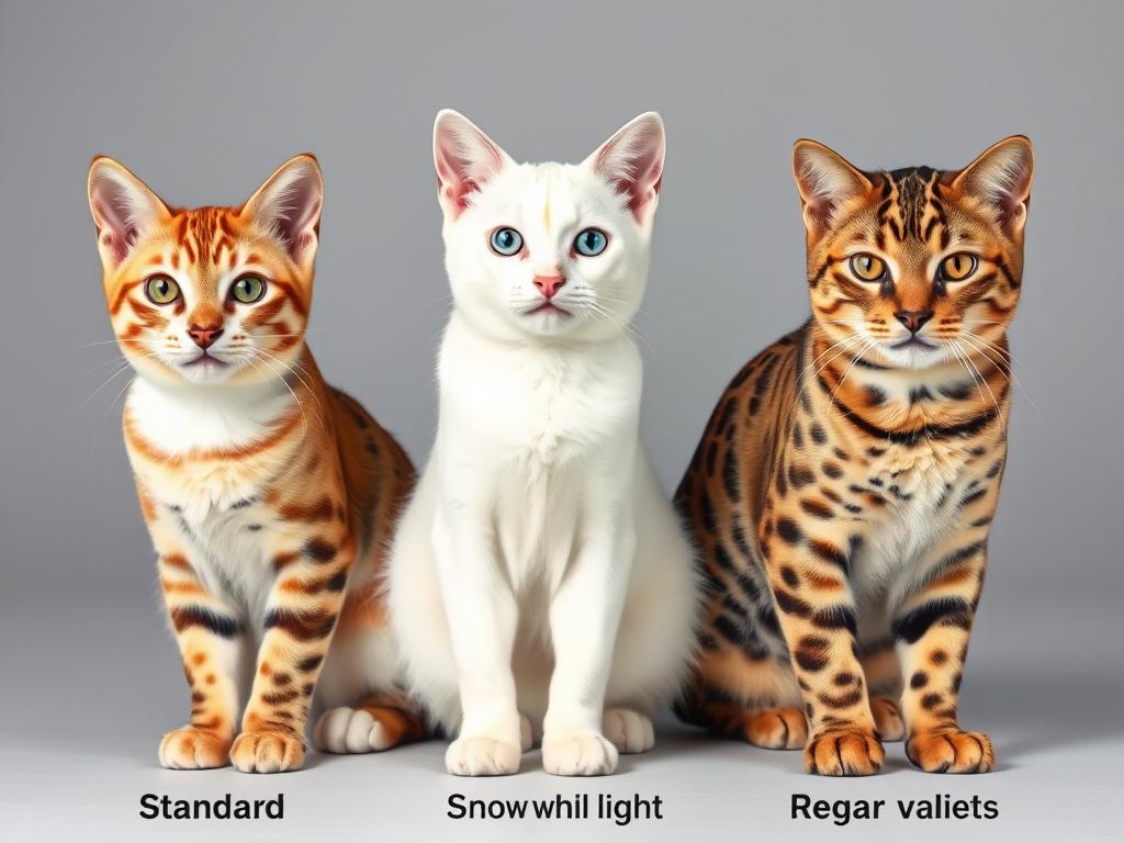 Porównanie różnych typów umaszczenia kotów Ashera: Standard, Snow i Royal, kota rasy ashera Porównanie różnych typów umaszczenia kotów Ashera: Standard, Snow i Royal, kota rasy ashera