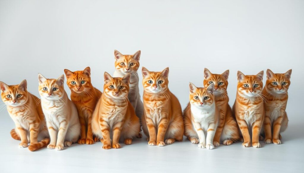 Rude koty w różnych odcieniach - od jasnego kremowego po intensywny rudy Rude koty w różnych odcieniach - od jasnego kremowego po intensywny rudy