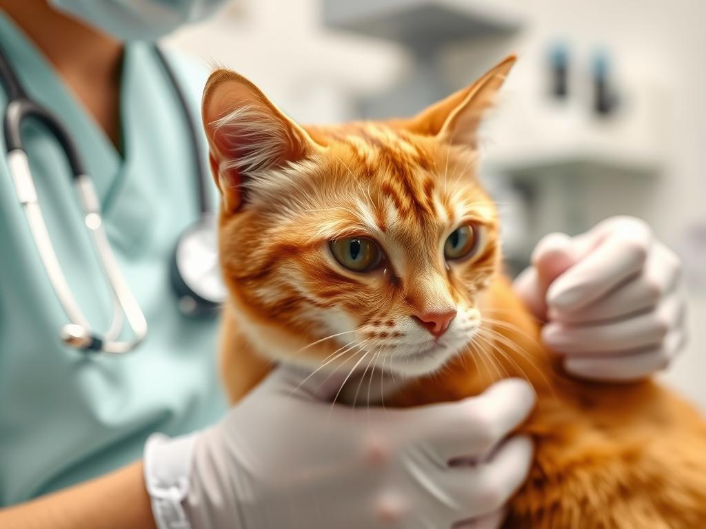 Rudy kot podczas badania weterynaryjnego - profilaktyka chorób u rudych kotów Rudy kot podczas badania weterynaryjnego - profilaktyka chorób u rudych kotów