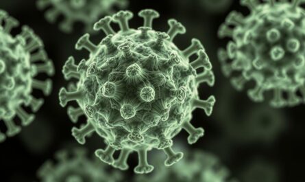 Wirus panleukopenii kotów pod mikroskopem elektronowym