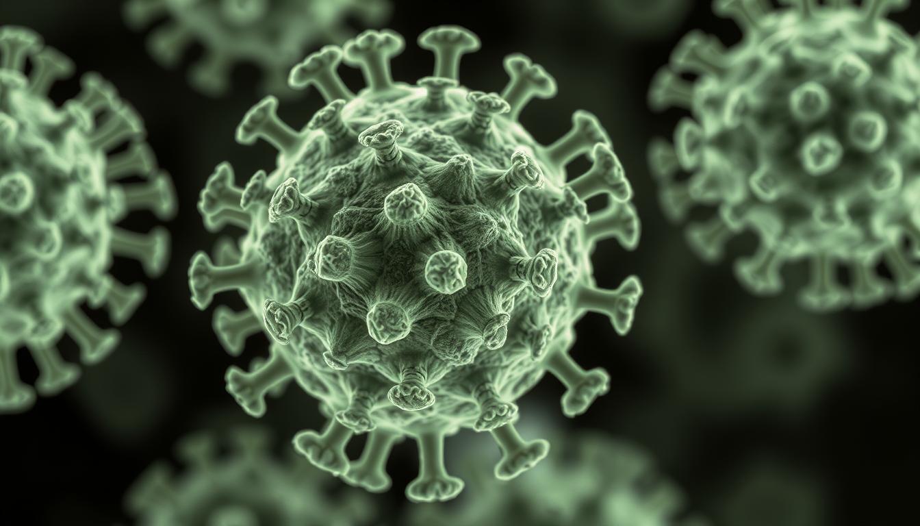 Wirus panleukopenii kotów pod mikroskopem elektronowym