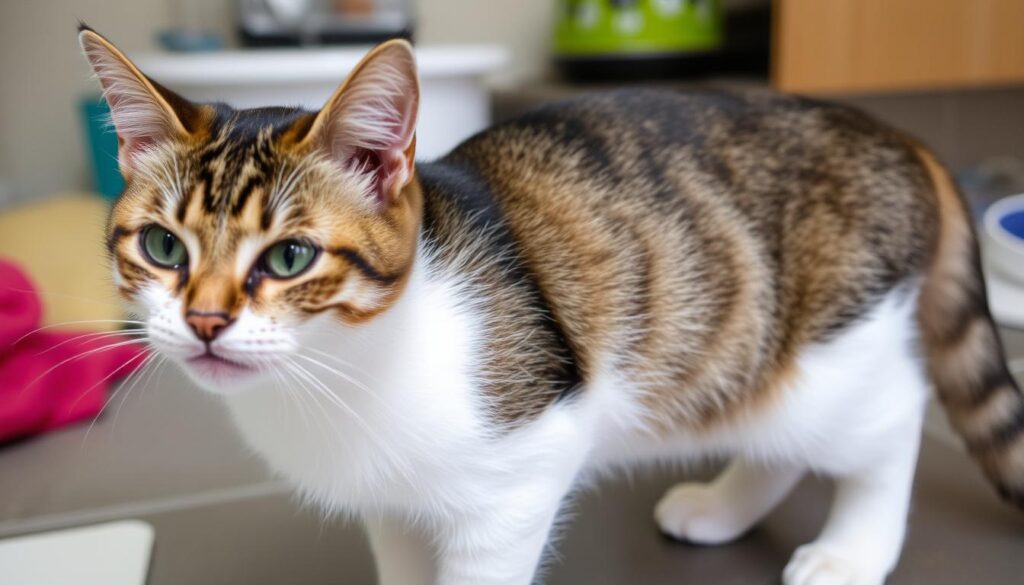 Zdrowy, aktywny kot po całkowitym wygojeniu rany pooperacyjnej Zdrowy, aktywny kot po całkowitym wygojeniu rany pooperacyjnej